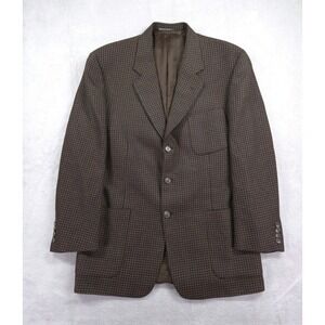 Corneliani Wool Suit Herringbone Blazer‎ 40R 3 Button Coat Brown Italy